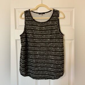 Avec Black and Gray Boxy Sleeveless Tank Top Large Minimalist Casual‎ Chic